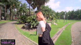 Kiss Cat love Breakfast with Sausage - Public Agent Pickup Russian Student for Outdoor Sex 4k