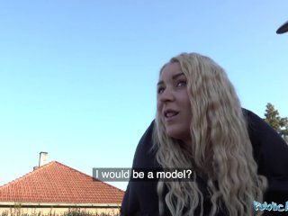 Public Agent Stunning blonde Amaris reveals body in sexy red lingerie screenshot number 2
