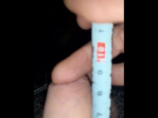 Stroking and measuring my little dick