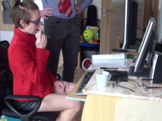 Dirty russian secretary fucks with her horny boss