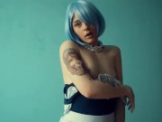 Preview 4 of Rem teases her nipples and cums hard Cosplay Anime Re Zero Spooky Boogie
