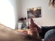 Preview 4 of Girlfriend gives morning Handjob with abs cumshot