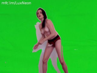 green screen, exclusive, strapon, topless