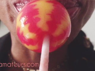 EXTREME ASMR:Amateur MILF VERY_Wet, Sloppy Slurping Sucking LOLLIPOP Job