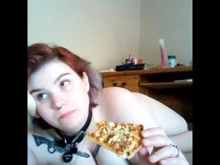 HotChubby Girlfriend Eats Entire Pizza