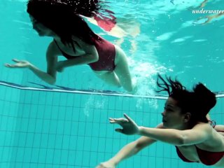 Nina Markova and Zlata Oduvanchik_Swimming Naked in thePool