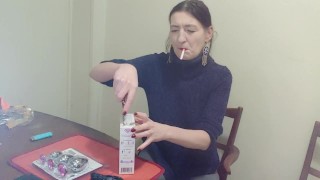 Inhale 15 Gypsy Dolores smoking fetish and unpacking sexy presents