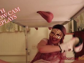 BallbustingStacy Punches Balls Trailer, FemDom Boxing Testicles Through Gloryhole Table!