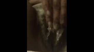 POV Close up Playing with wet ebony milf pussy under covid lockdown