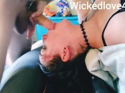 Preview 1 of Intense sloppy upside down 69 style facefuck deepthroat ORAL CREAMPIE