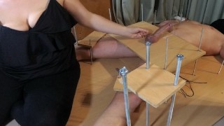 Amateur Femdom Handjob CFNM Tormenting Orgasm-Destroying Feet Tickling Torture