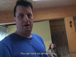 HUNT4K. Rich guy meets poor couple in bowling and fucks girl hard