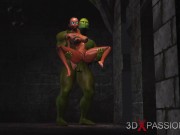 Preview 6 of she gets fucked by a big green monster