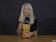 Preview 1 of Porn Stars Eating: Aubrey Kate Crunches Cheetos