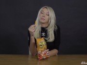 Preview 3 of Porn Stars Eating: Aubrey Kate Crunches Cheetos