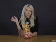 Preview 6 of Porn Stars Eating: Aubrey Kate Crunches Cheetos