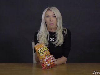 Porn Stars Eating: Aubrey Kate Crunches Cheetos