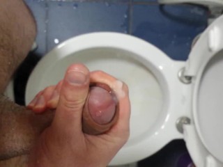 Moaning hard while flicking my dick and cumming