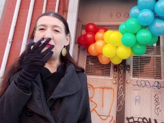 INHALE 17 smoking with balloons - Gypsy Dolores smoking fetish series