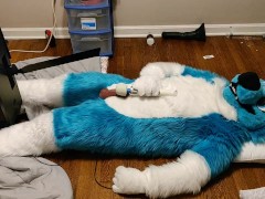 Fizzy tortures his balls with a robospanker - Screenshot 2 of 16 - Fursuit