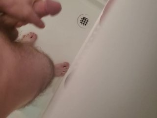 shower, big dick, jerking off, big white cock