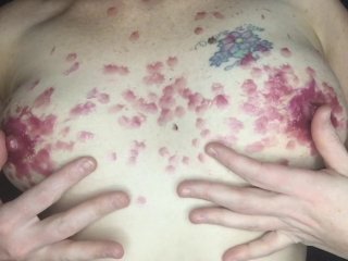 nipple torture, melted wax nipple, tattooed women, big tits