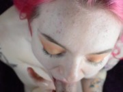 Preview 5 of Cute Pink Haired Teen Sucks Him Until He Cums