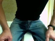Preview 3 of Slow pissing in jeans. Clothes stay on.