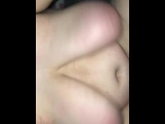 Fat cow shakes udders and her fat