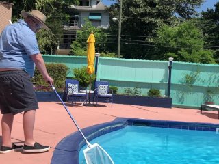CHUNKY POOL BOY - Shows off his curves and jiggles at his highest weight