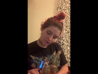 stoner boobs, solo female, red head, red head milf
