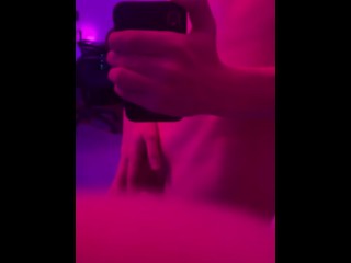 Mirror Fuckery and Tease while Vibin' in Magenta Light
