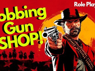 robbery, playing video games, robbing the gun shop, cartoon