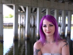 Video Hot Inked Purple Hair Punk Teen Gets Banged