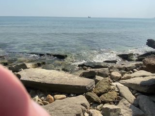 Back to Public Beach Sex in April with much cum on Boobs 4K