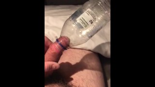 Big hard hairy cock cum in bottle