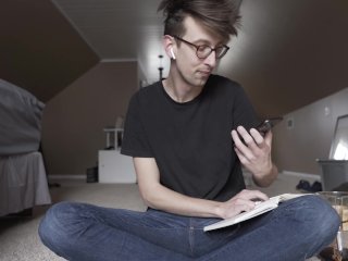 solo male, writing teen, feet, anxious