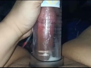 Chub Asian Daddy Wanks & Cums with Modified Electric Cock / Breast Pump.