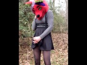 Preview 4 of Fox Fursuiter Pisses and Cums in Forest