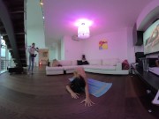 Preview 2 of VR180 Virtual Reality Behind the Scenes of me filming my friend Amanda Yoga