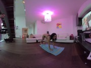Preview 3 of VR180 Virtual Reality Behind the Scenes of me filming my friend Amanda Yoga