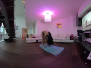 Preview 4 of VR180 Virtual Reality Behind the Scenes of me filming my friend Amanda Yoga