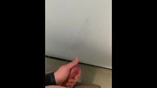 Wanking in toilets with amazing cumshot!