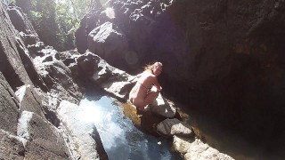 Public Almost Getting Caught Fucking Next To Waterfall