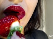 Preview 3 of Strawberry vore, tongue and smoking fetish (Short version)