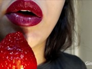 Preview 6 of Strawberry vore, tongue and smoking fetish (Short version)