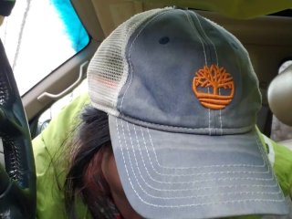 "Oops! I spilled some cum!" Road Head_with CreamyMouthpie Swallow