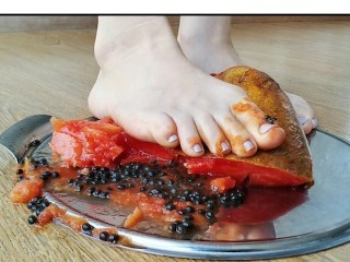 Crushing a Papaya with my Naked Feet - Erotic Tropical Fruits