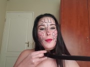 Preview 3 of Self degrading slut gags herself and self face slapping with dirty talk