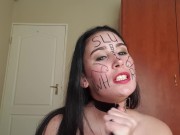 Preview 4 of Self degrading slut gags herself and self face slapping with dirty talk